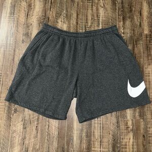 Nike Dark Gray Athletic Shorts with White Logo